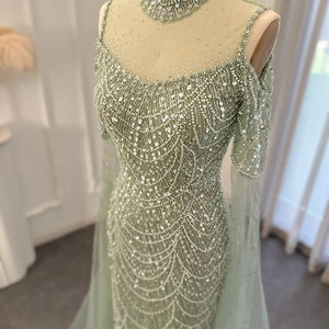 Mermaid Cape Sleeves Part Gown