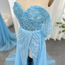 Cargar imagen en el visor de la galería, Tulle Sequined High Split Ruched Gowns