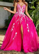 Cargar imagen en el visor de la galería, Sparkly Tulle Appliques Prom Dress