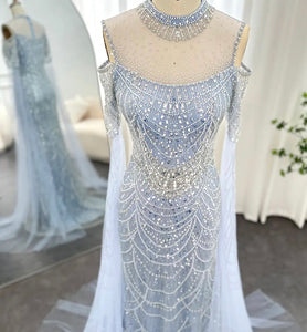 Mermaid Cape Sleeves Part Gown