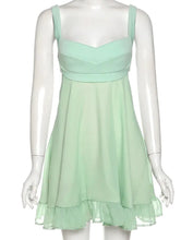 Load image into Gallery viewer, Green Cutout Ruffle Dress