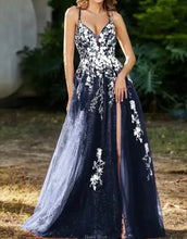 Cargar imagen en el visor de la galería, Sparkly Tulle Appliques Prom Dress