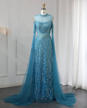 Load image into Gallery viewer, Mermaid Cape Sleeves Part Gown