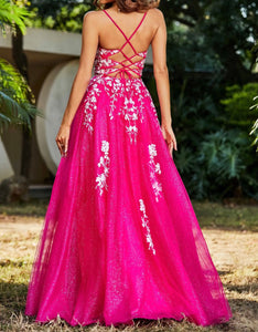 Sparkly Tulle Appliques Prom Dress