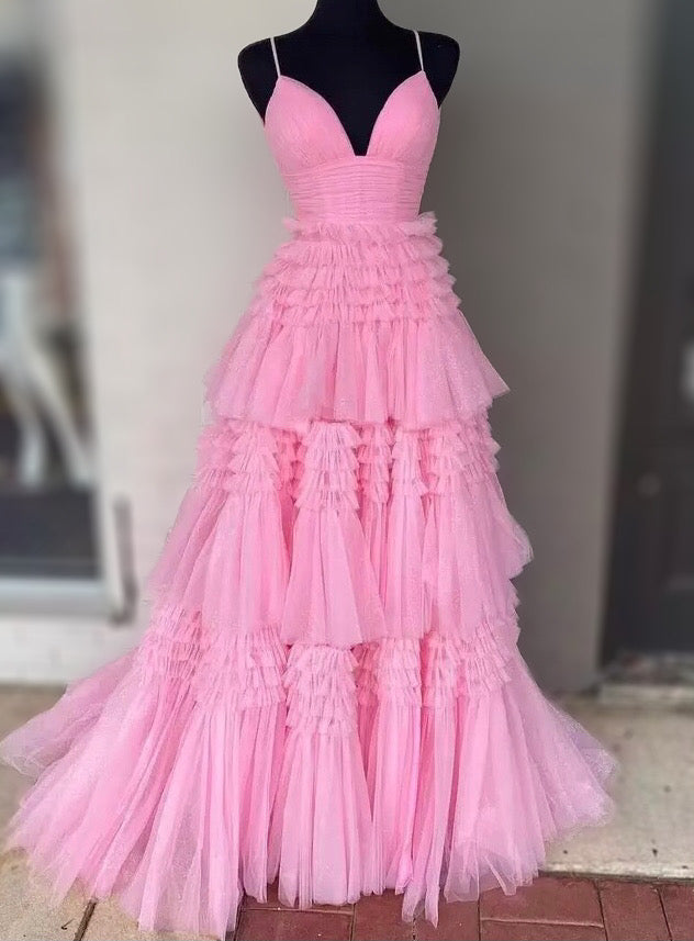 Glitter Side Slit Tiered Prom Dress – yourpersonalstylistuk